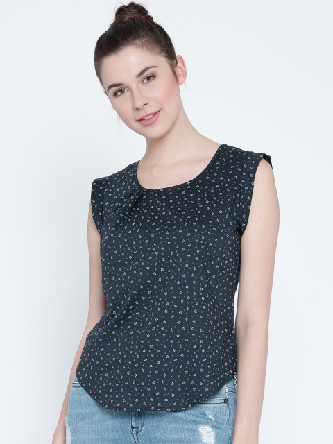 

Sera Women Navy Printed Top, Navy blue
