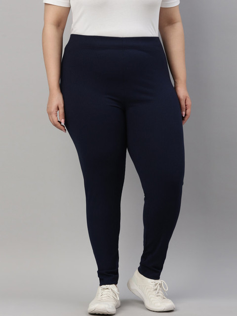 

Go Colors Women Navy Blue Solid Leggings