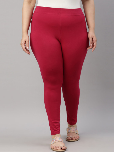 

Go Colors Women Pink Solid Ankle-Length Leggings