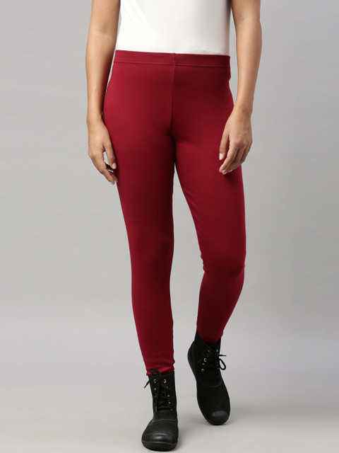 

Go Colors Women Red Ankle length Slim fit Leggings