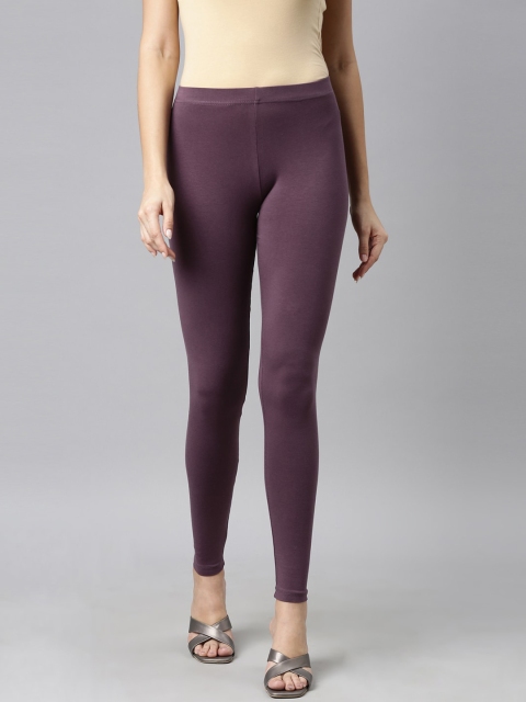 

Go Colors Women Purple Solid Slim-Fit Ankle-Length Leggings