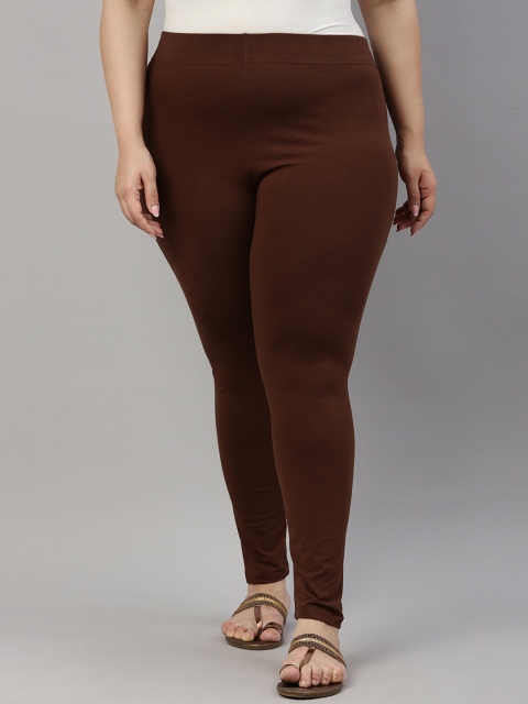 

Go Colors Women Brown Solid Cropped Leggings