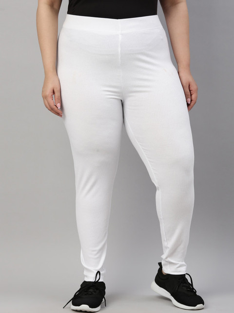 

Go Colors Women White Solid Slim-Fit Ankle-Length Leggings