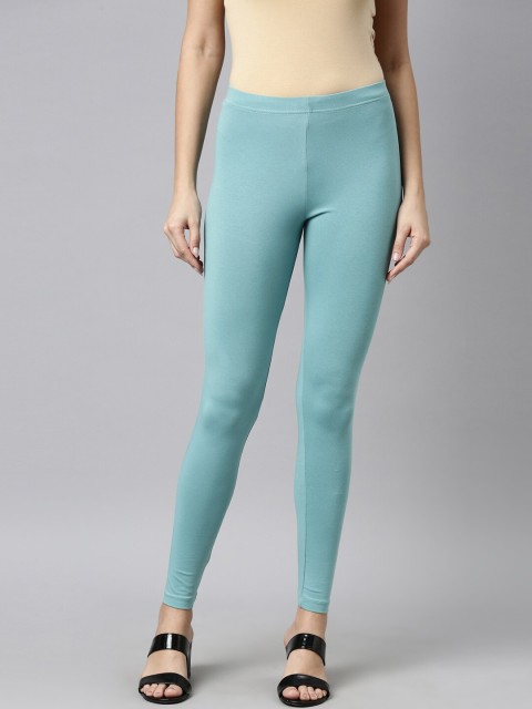 

Go Colors Women Sea Green Solid Ankle-Length Leggings