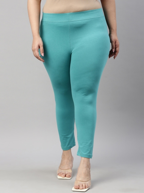 

Go Colors Women Blue Solid Cropped Leggings
