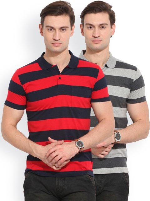 

Duke Pack of 2 Striped Polo T-shirts, Red