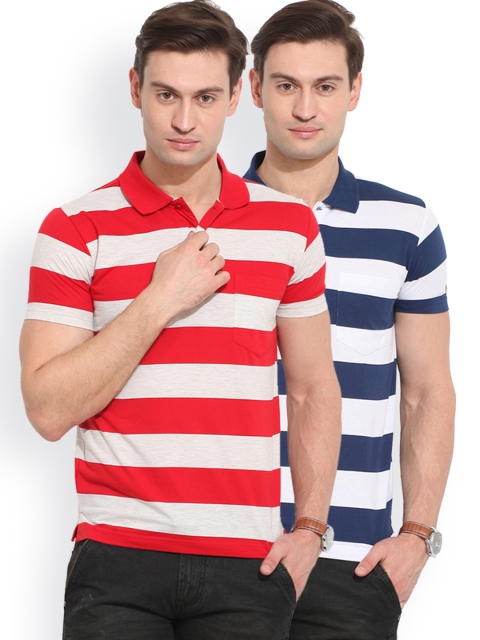 

Duke Pack of 2 Striped Polo T-shirts, Blue