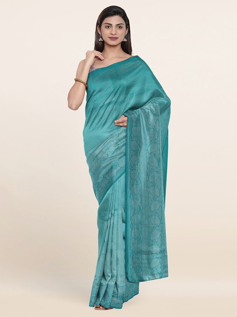 

Pothys Turquoise Blue Woven Design Art Silk Saree