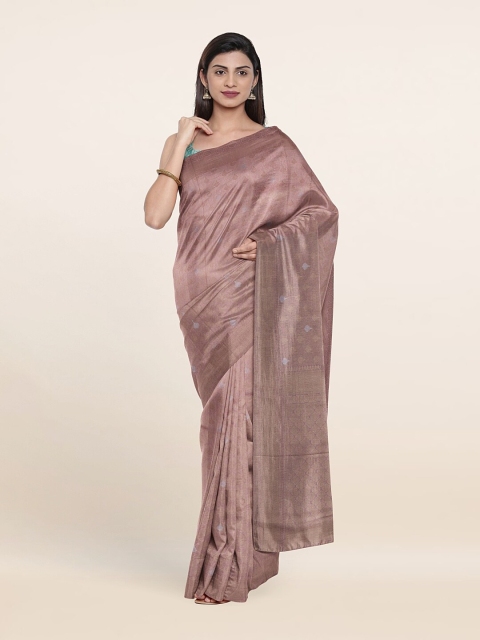 

Pothys Mauve & Gold-Toned Woven Design Art Silk Saree