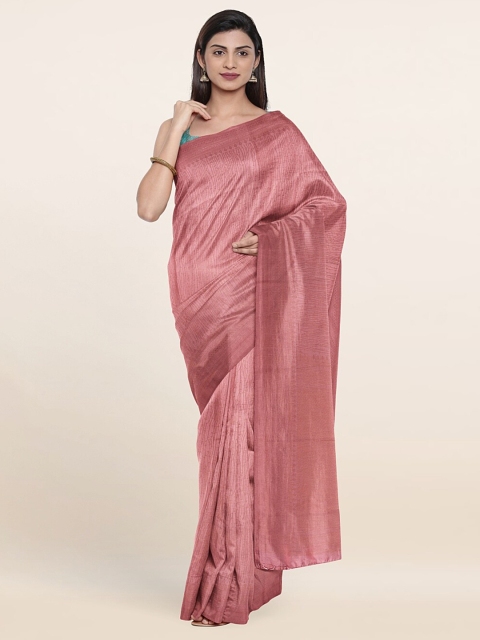 

Pothys Pink & Copper-Toned Woven Design Art Silk Saree
