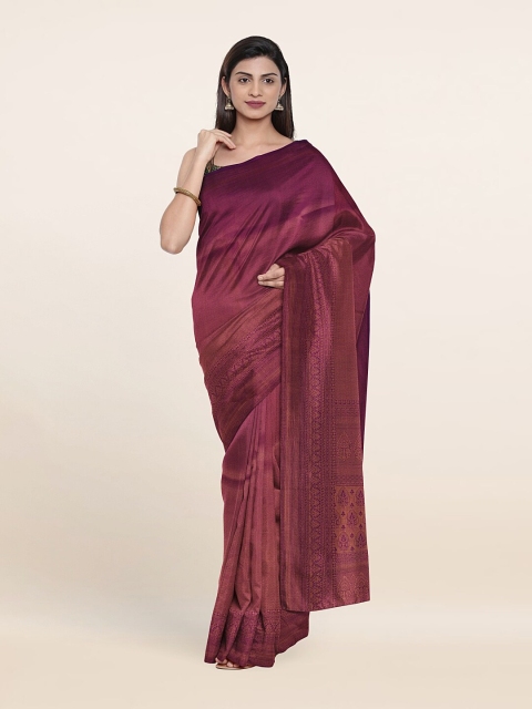

Pothys Magenta & Golden Zari Art Silk Banarasi Saree
