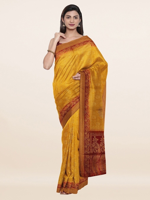 

Pothys Yellow & Red Woven Design Art Silk Saree