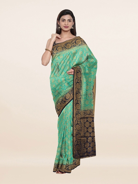 

Pothys Green & Blue Ethnic Motifs Zari Art Silk Saree