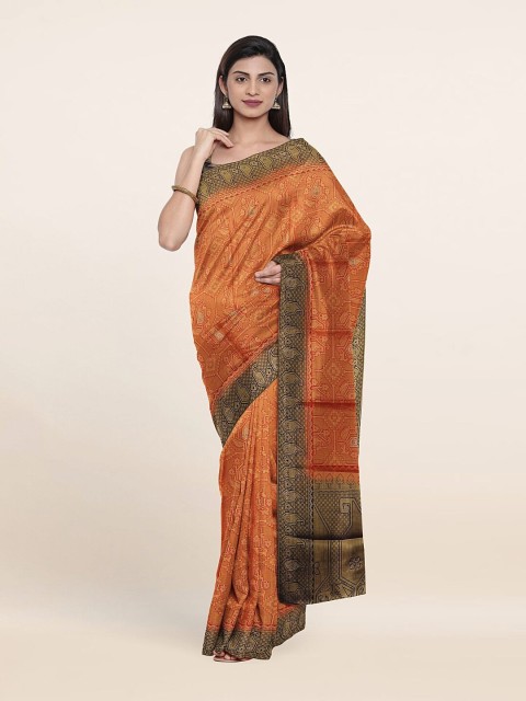 

Pothys Red & Gold-Toned Woven Design Art Silk Saree