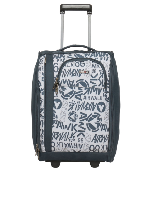 

Bags.R.us Unisex Blue & Grey 34L Printed Cabin Trolley Bag