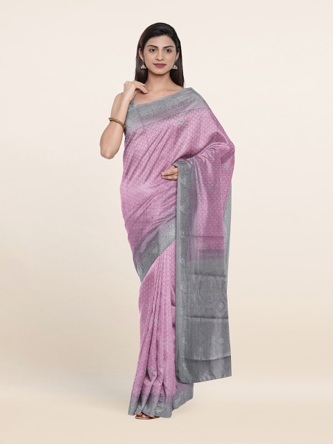 

Pothys Lavender & Grey Woven Design Art Banarasi Silk Saree