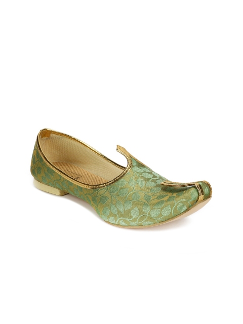 

HOUSE OF JUTTI Men Green Mojaris
