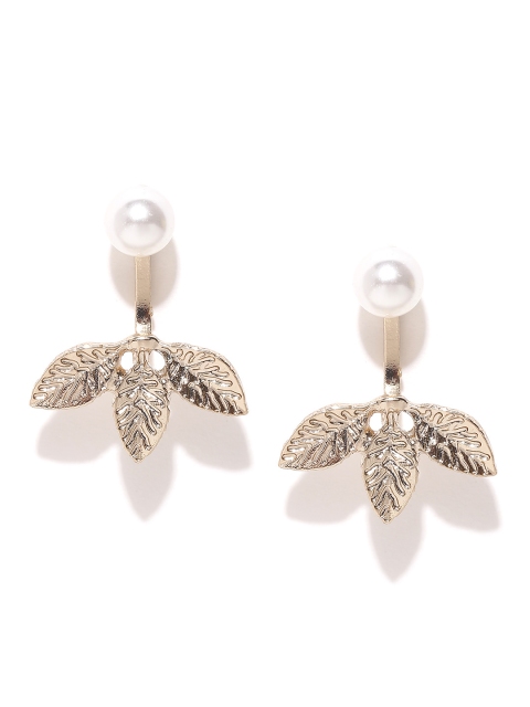

Accessorize Off-White & Gold-Toned Leaf-Shaped Ear Jackets