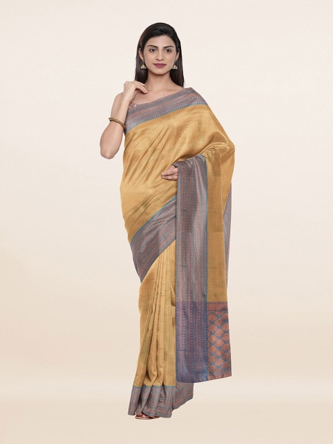

Pothys Green & Mustard Ethnic Motifs Zari Art Silk Saree