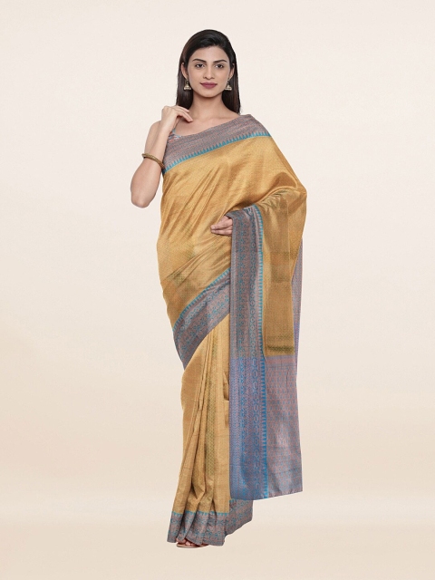 

Pothys Green & Copper-Toned Ethnic Motifs Art Silk Saree