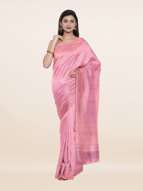 

Pothys Lavender & Gold-Toned Floral Zari Art Silk Saree