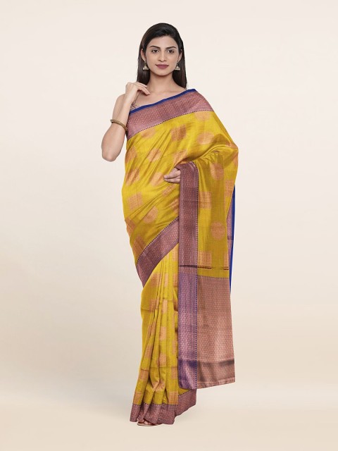 

Pothys Green & Gold-Toned Floral Saree