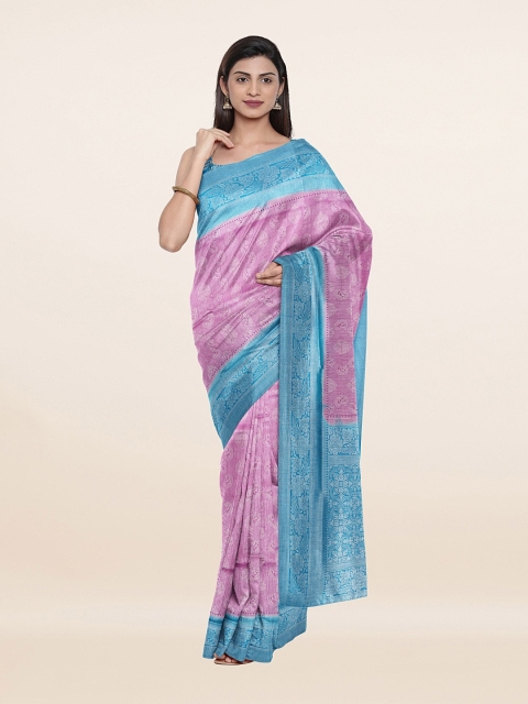 

Pothys Lavender & Blue Woven Design Art Silk Saree