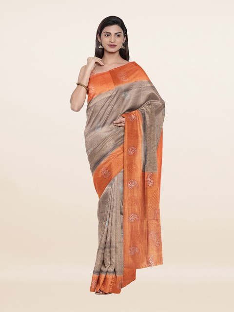 

Pothys Grey & Orange Woven Design Banarasi Art Silk Saree