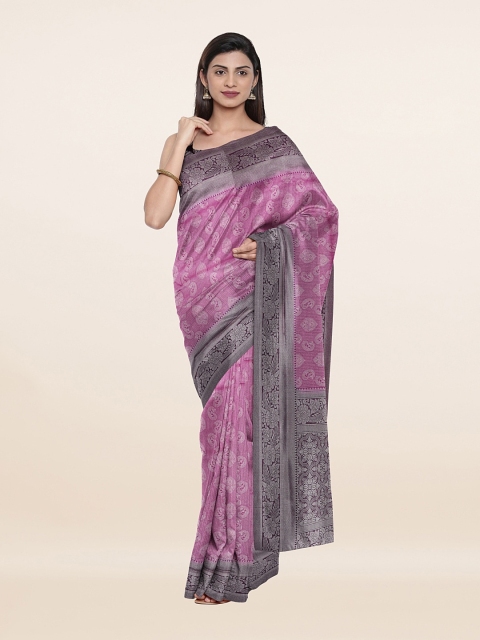 

Pothys Violet & Grey Woven Design Banarasi Art Silk Saree