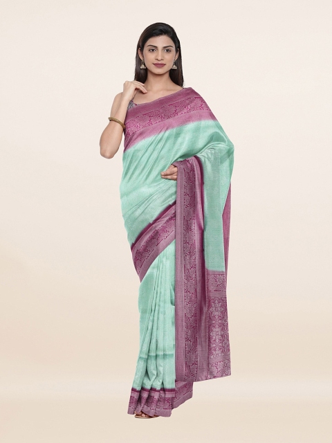 

Pothys SeacGreen & Maroon Woven Design Banarasi Art Silk Saree, Sea green