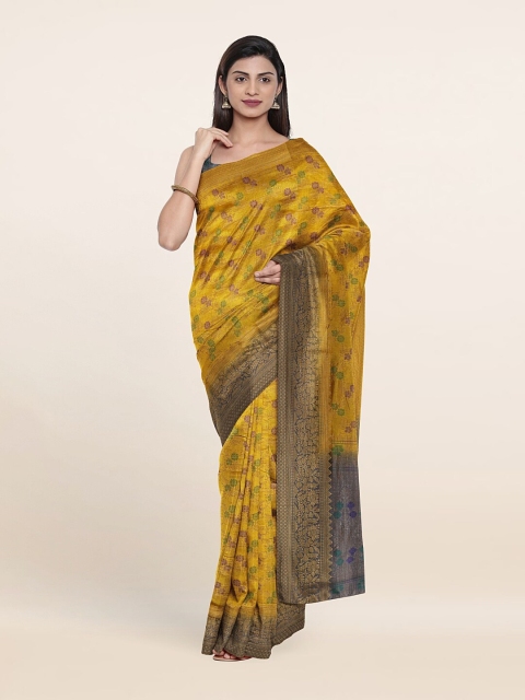 

Pothys Yellow & Blue Art Silk Saree