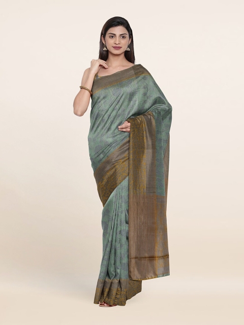 

Pothys Green & Yellow Floral Saree