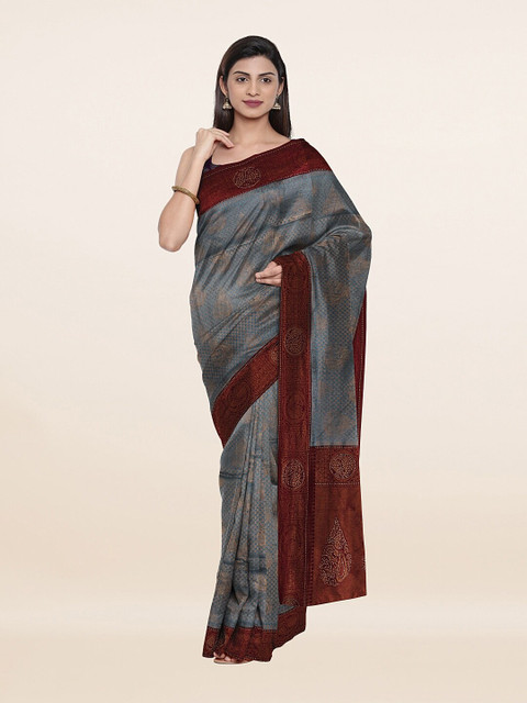 

Pothys Grey & Brown Woven Design Zari Art Silk Saree