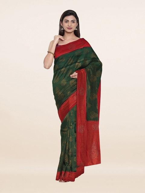 

Pothys Green & Red Paisley Zari Art Silk Saree