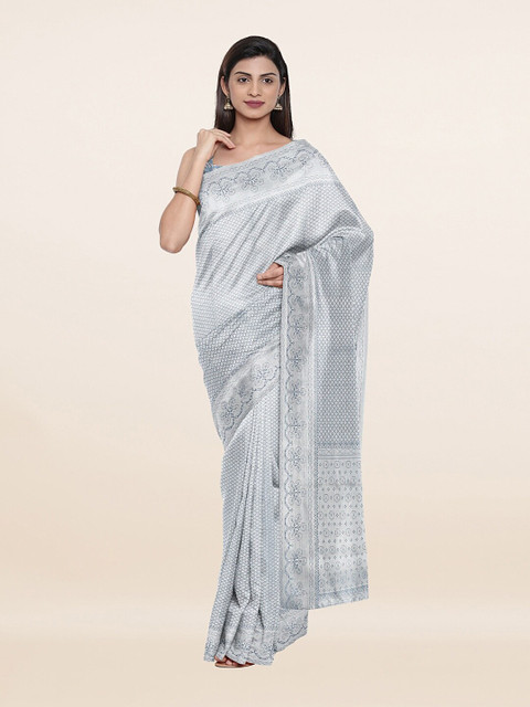 

Pothys Grey & Silver-Toned Banarasi Art Silk Saree