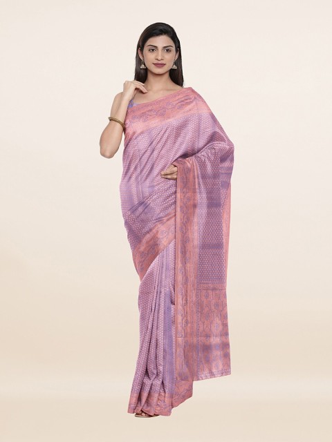 

Pothys Lavender & Copper-Toned Ethnic Motifs Banarasi Art Silk Saree