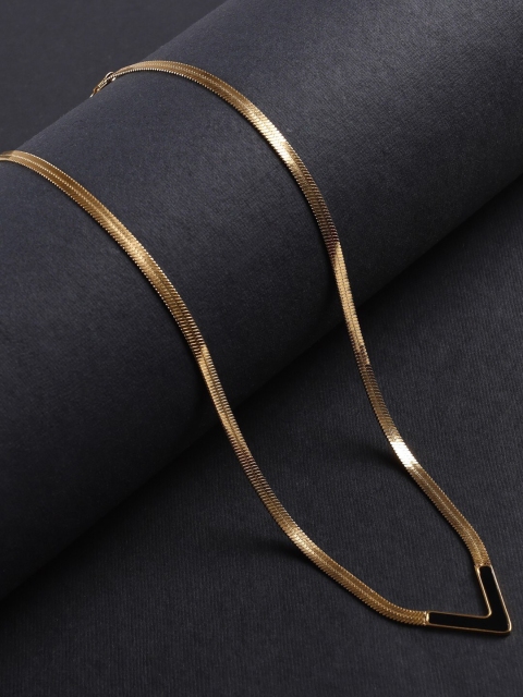 

anore 18K Gold Plated Black & Gold Necklace Chain