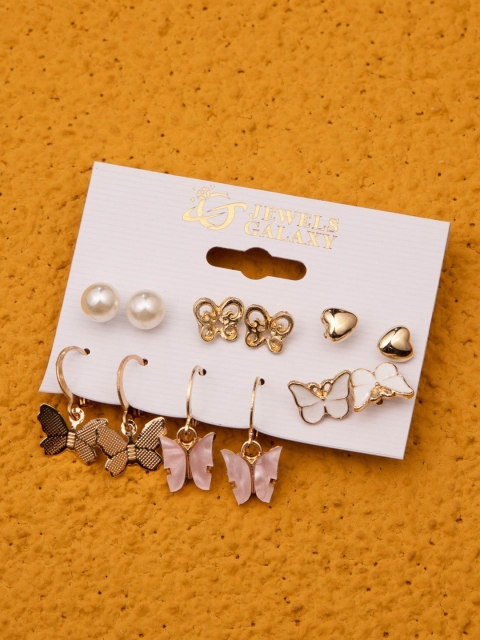 

anore Gold-Toned Circular Studs Earrings
