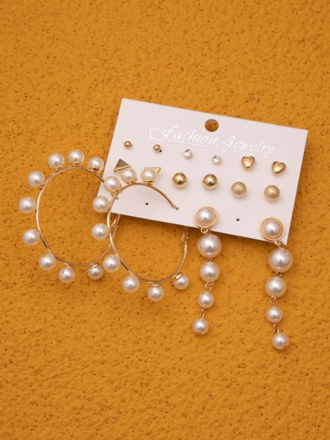 

anore Gold-Toned Circular Studs Earrings