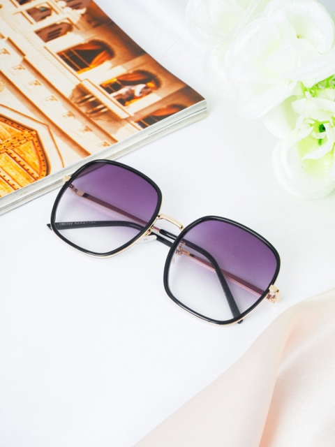 

Ferosh Unisex Purple Lens & Black Oversized Sunglasses