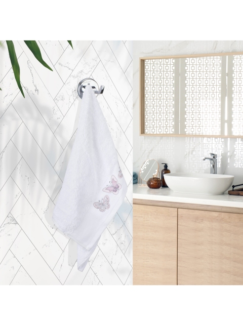 

Athome by Nilkamal Unisex White Solid Cotton Hand Towels