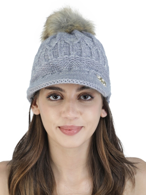 

ELLIS Women Grey Woolen Knitted Beanie