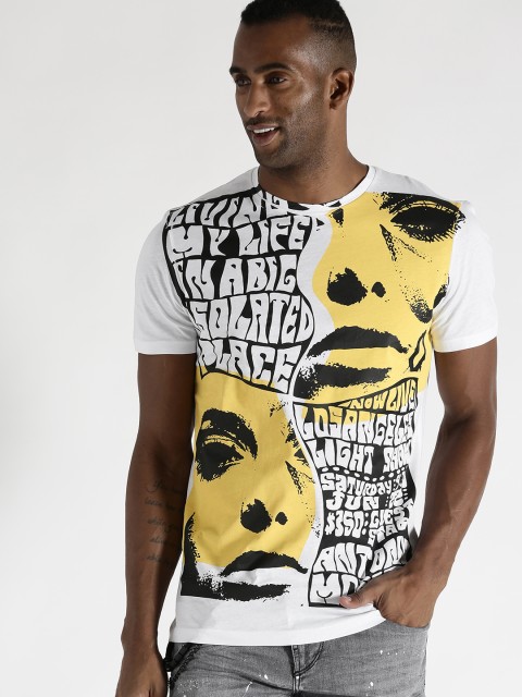 

Antony Morato Men Off-White Printed Round Neck T-shirt
