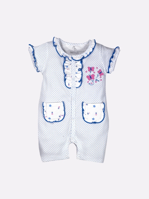 

BABY GO Girls Blue printed Rompers