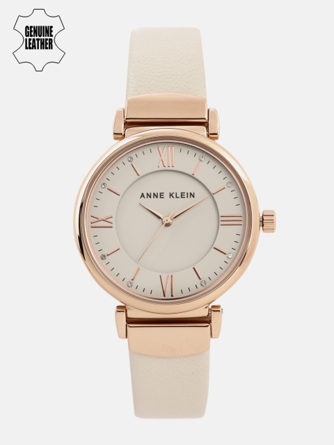 

ANNE KLEIN Women Beige Analogue Watch with Swarovski Crystals AK2666RGIVJ