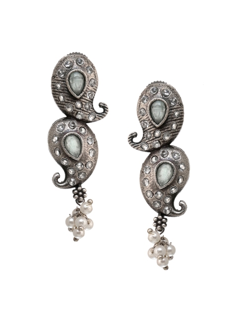 

INDYA Green Contemporary Drop Earrings