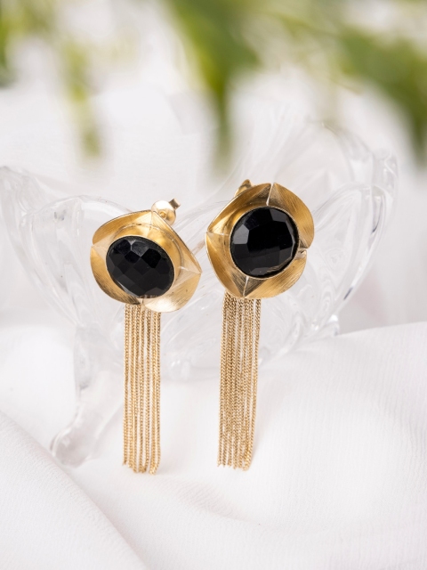 

INDYA Black Contemporary Drop Earrings
