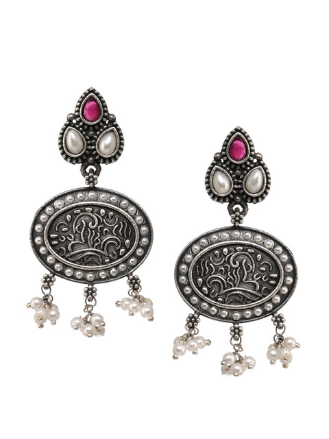 

INDYA White Contemporary Drop Earrings