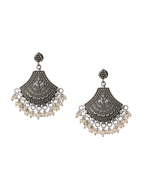

INDYA White Contemporary Drop Earrings