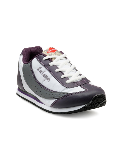 

Lee Cooper Women White & Purple Colourblocked Sneakers
